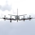 Military Aircraft With Propellers Flying In Clouds 3d model