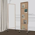 Modern Light Wooden Bookcase With Wheels And Shelves For Books In Bright Room
