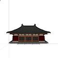 Ancient Traditional Building With Tiled Roof Wooden Structure Red Walls And Stone Steps