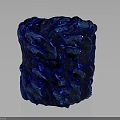 Shiny Blue Decorative Cylinder With Unique Textured Wavy Surface Design
