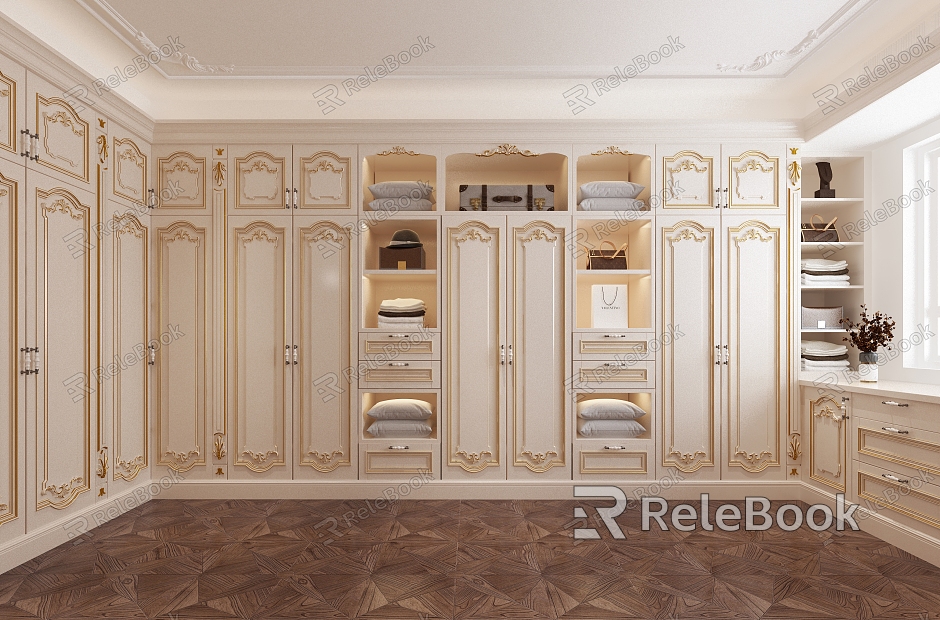 European-style cloakroom tracing gold cloakroom model