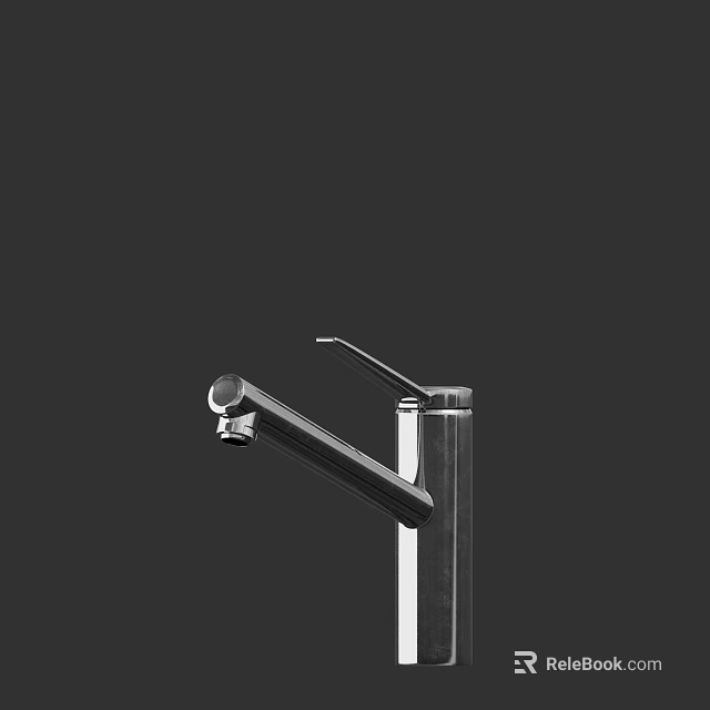 Sleek Modern Stainless Steel Faucet Design With Single Handle For Kitchen Use 3d model 
