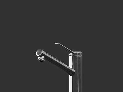 Sleek Modern Stainless Steel Faucet Design With Single Handle For Kitchen Use 3d model
