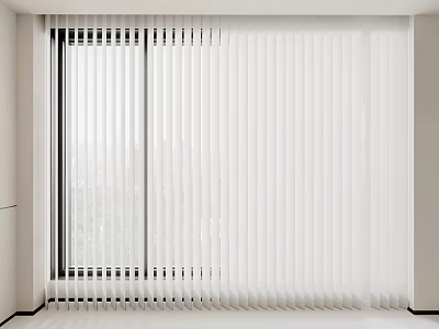 White Vertical Blinds For Modern Home Interior Window Decoration And Design 3d model
