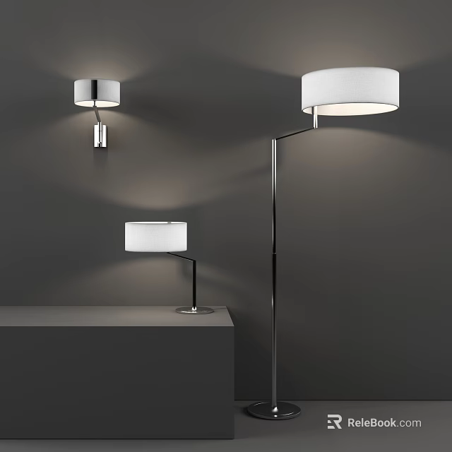 Modern Lighting Combination With Wall Floor And Table Lamps For Interior 3d model 