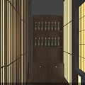 Japanese Restaurant Interior With Red Awning Wooden Structure Lantern Pendant Lights And Booth Seating