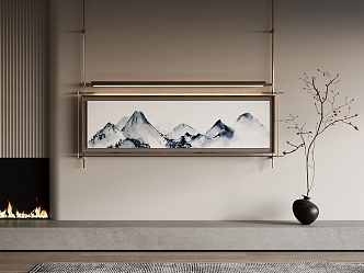 New Chinese Landscape Painting Decorative Painting 3d model