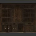 Classic Wooden Corner Bookcase With Multiple Shelves Drawers And Storage Cabinets