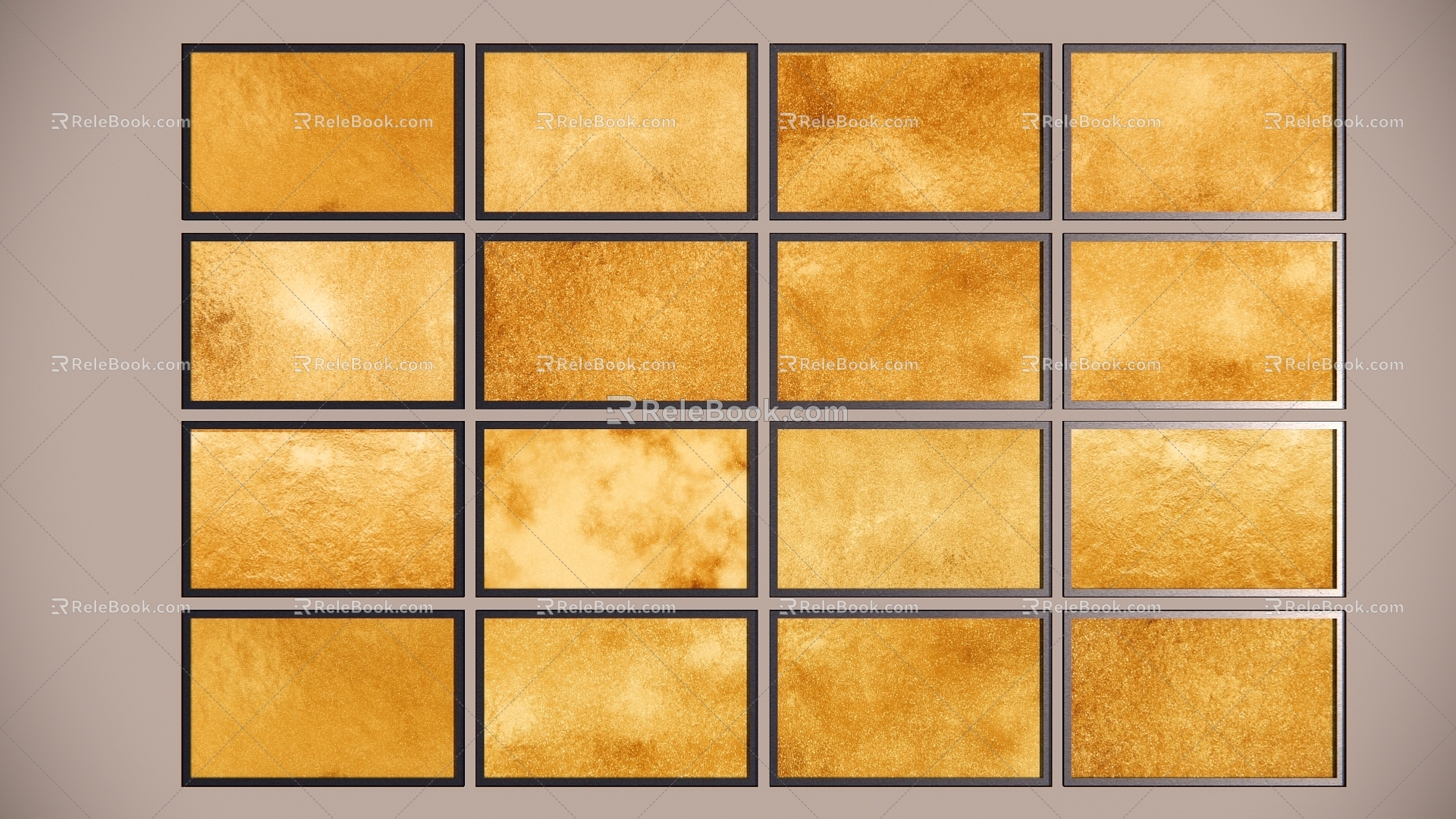 Gold foil paper effects material 3d model