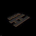 Modular Metal Frame Platforms With Mesh And Wooden Surfaces In Grid Layout 3d model