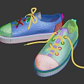 Blue Canvas Shoes with White Toe Cap and Sole Brown Laces for Casual Everyday Wear
