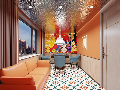 Modern Chess Room Chess Room Mahjong Room 3d model