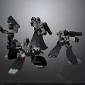 Multiple Robot Character Models With Different Designs And Poses 3d model