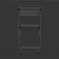 Gray Metal Multi Tiered Utility Cart with Storage Shelves and Rolling Wheels