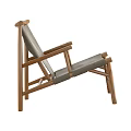 Leisure Chair With Wooden Frame And Gray Cushion In Modern Minimalist Design