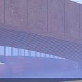 Modern Architectural Interior With Curved Structure Glass Windows Natural Light And Reflective Floor