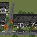 Modern New Chinese Style Row 3d model