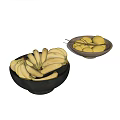 Stylish Ceramic Bowls Holding Fresh Bananas And Lemons On Light Background