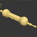 Golden Animal Sculpture With Spherical Ends And Cylindrical Body On Black Background