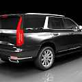 Shiny Black Cadillac Large Luxury SUV With Sleek Exterior And Chrome Accents