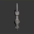 Mythical Wolf Warrior Creature With Golden Straps And Red Skeletal Armor Details