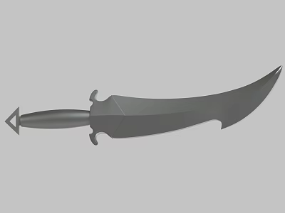 Curved Blade Weapon With Sharp Edge Ergonomic Handle And Metal Construction Design 3d model