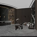 Elegant Shower Sauna Interior Design With Marble Walls Wooden Panels And Ambient Lighting