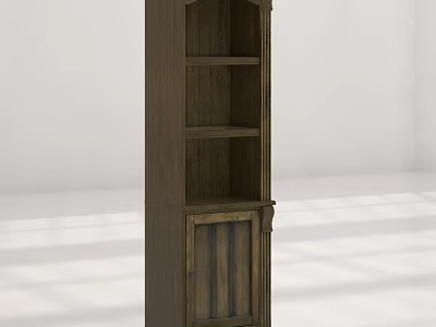 Modern Wooden TV Cabinet With Open Shelves And Closed Storage Design 3d model