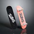 Stylish Black And Pink Skateboards With SKATE Brand Design For Daily Use