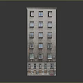 Old Style Multi Story Building With Multiple Windows And Ground Floor Facade 3d model