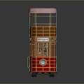 Vintage Open Top Double Decker Bus With Red Body Pink Roof And Route Names