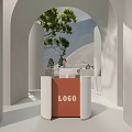 Modern reception desk Bar counter Cashier desk Reception desk 3d model