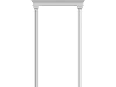 Architectural Component with Decorative Top and Vertical Columns for Doorway Structure 3d model