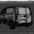 Silver Compact Cargo Van Exterior Featuring Roof Rack And Windows 3d model