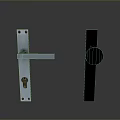 Contemporary Door Hardware Featuring Metal Lever Lock And Black Round Knob
