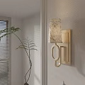 Modern Golden Wall Sconce With Ivory Marble Shade And Soft Indoor Lighting Design