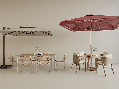 Modern Outdoor Table and Chair Sunshade model