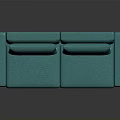 Modern Teal Leather Two Seater Sofa With Cushions And Metal Legs