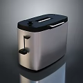 Sleek Modern Stainless Steel Toaster With Black Top Handle For Household Kitchen
