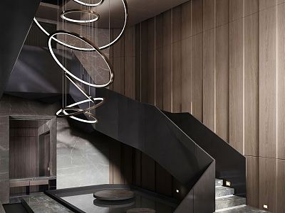 modern staircase revolving staircase model