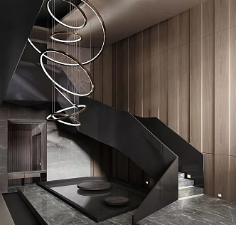 modern staircase revolving staircase 3d model