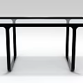 Modern Office Desk with Glass Top and Black Metal Frame for Contemporary Workspace