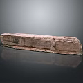 Wooden Stone Long Slab With Natural Textured Surface Displayed On Reflective Base