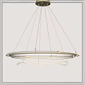 Modern Circular Chandelier Design With Metal Frame LED Lighting And Hanging Cables