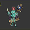 Man In Purple Outfit With Red Cape Holding Blue Orb And Star Staff