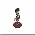 3D Cat Eared Character Model With Blonde Hair Hat Plaid Skirt And Tail