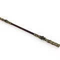 Artisanal Intricate Hand Carved Wooden Wand With Detailed Sculpted Patterns