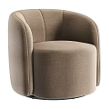 Modern Light Green Accent Chair With Curved Armrests Rounded Seat And Upholstered Fabric