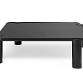 Modern Black Square Coffee Table With Smooth Glass Top And Sturdy Metal Legs