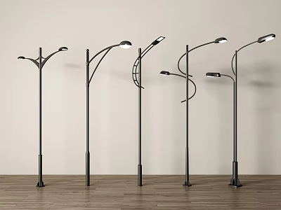 Modern Outdoor Lamps Showcasing Various Stylish Designs And Black Metal Frames 3d model